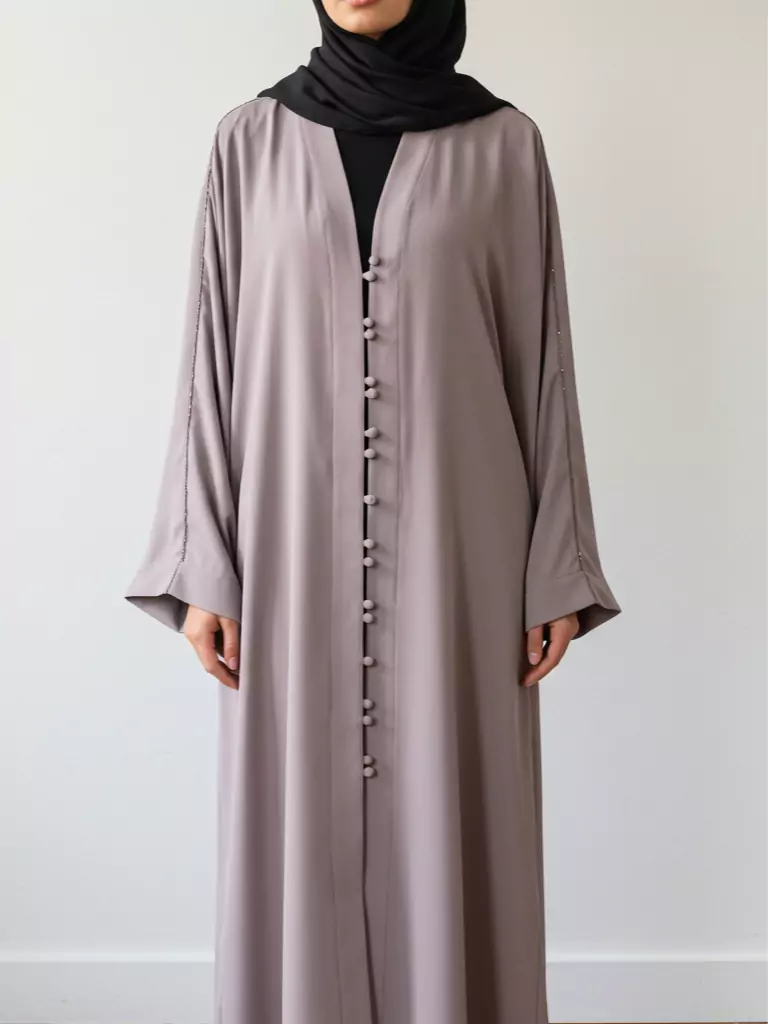 Open Abaya with Buttons or Hidden Fasteners