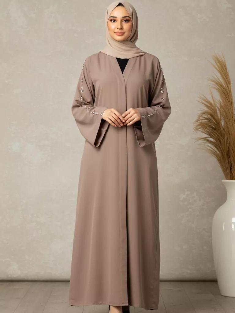 Plain Solid-Color Abaya