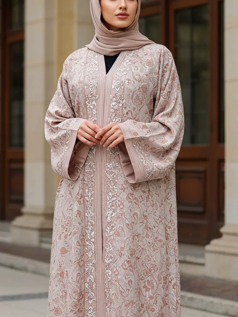 Printed or Light Patterned Abaya