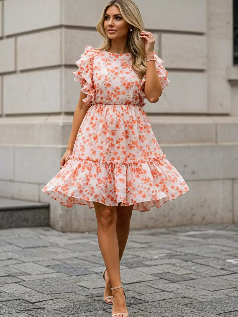 Ruffled  Tiered Dress