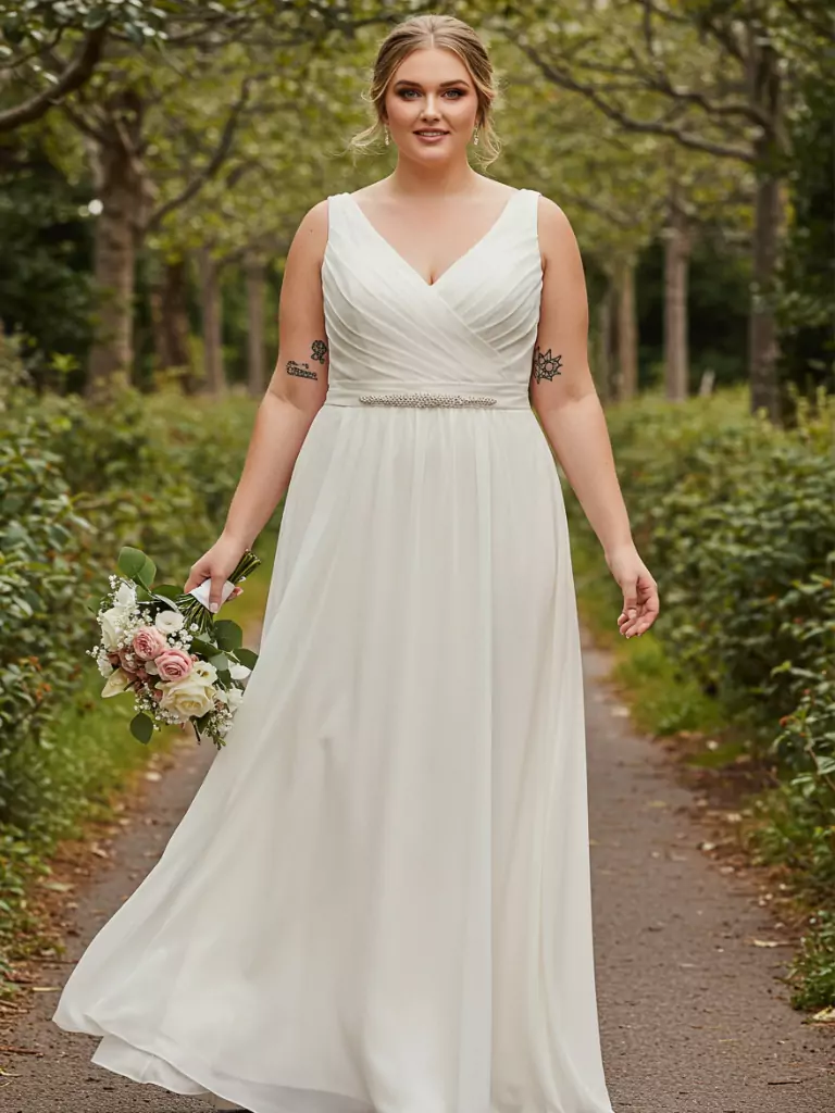 Soft Empire Waist Chiffon Gown