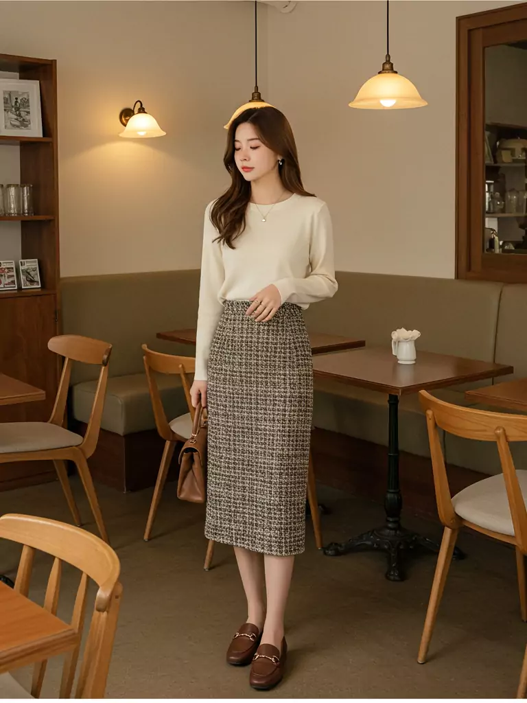 Textured Pencil Skirt