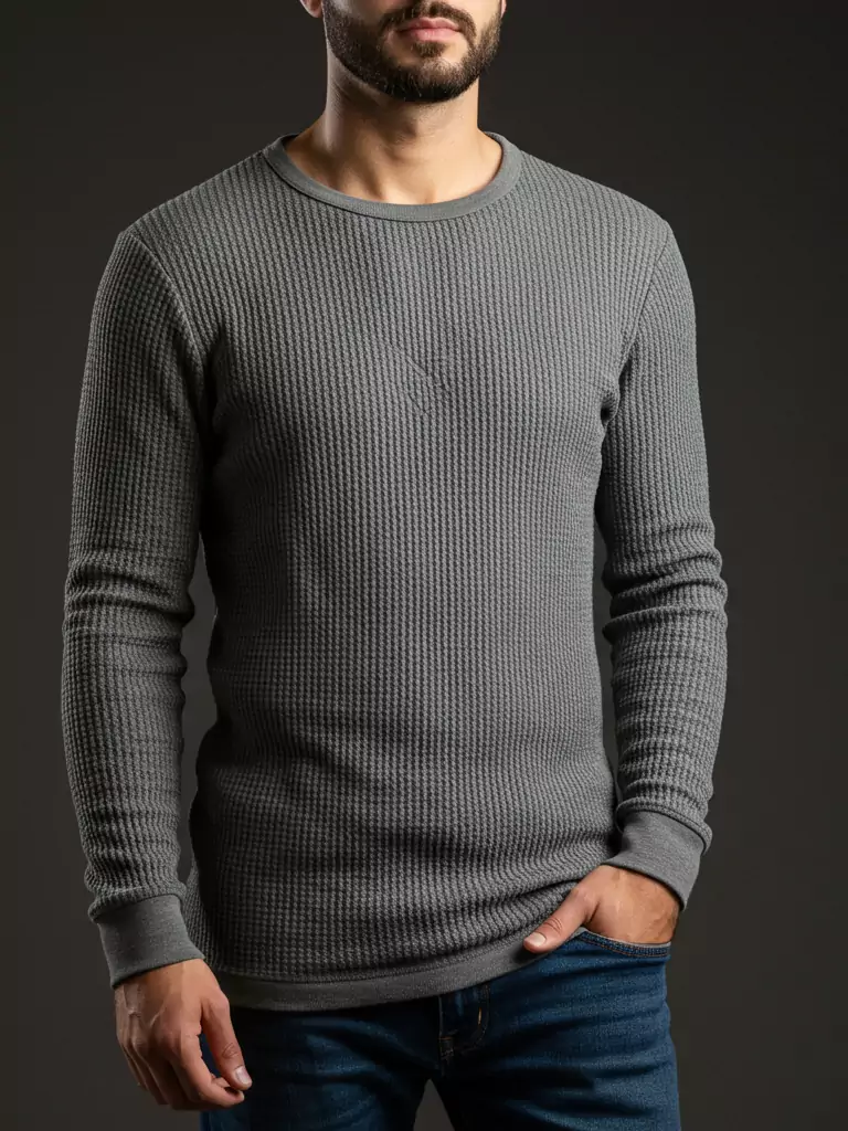 Thermal  Waffle Knit Shirt