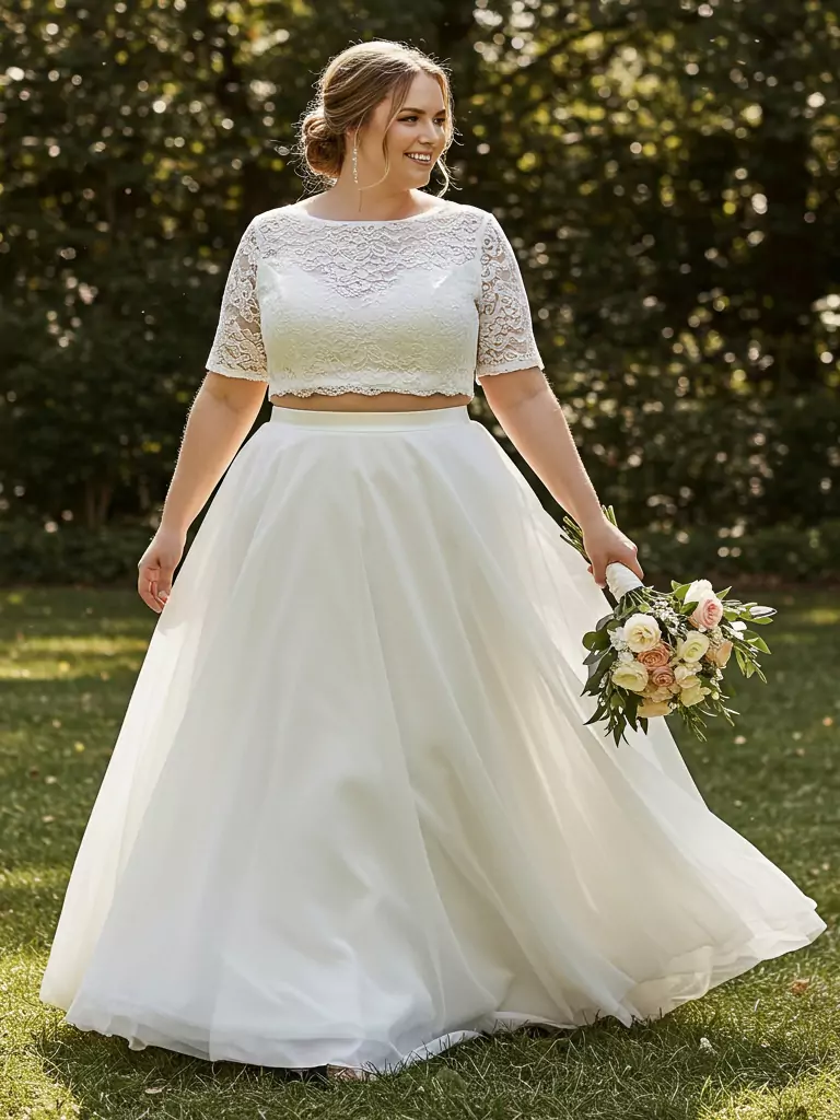 Two-Piece Set with Crop Top and Skirt