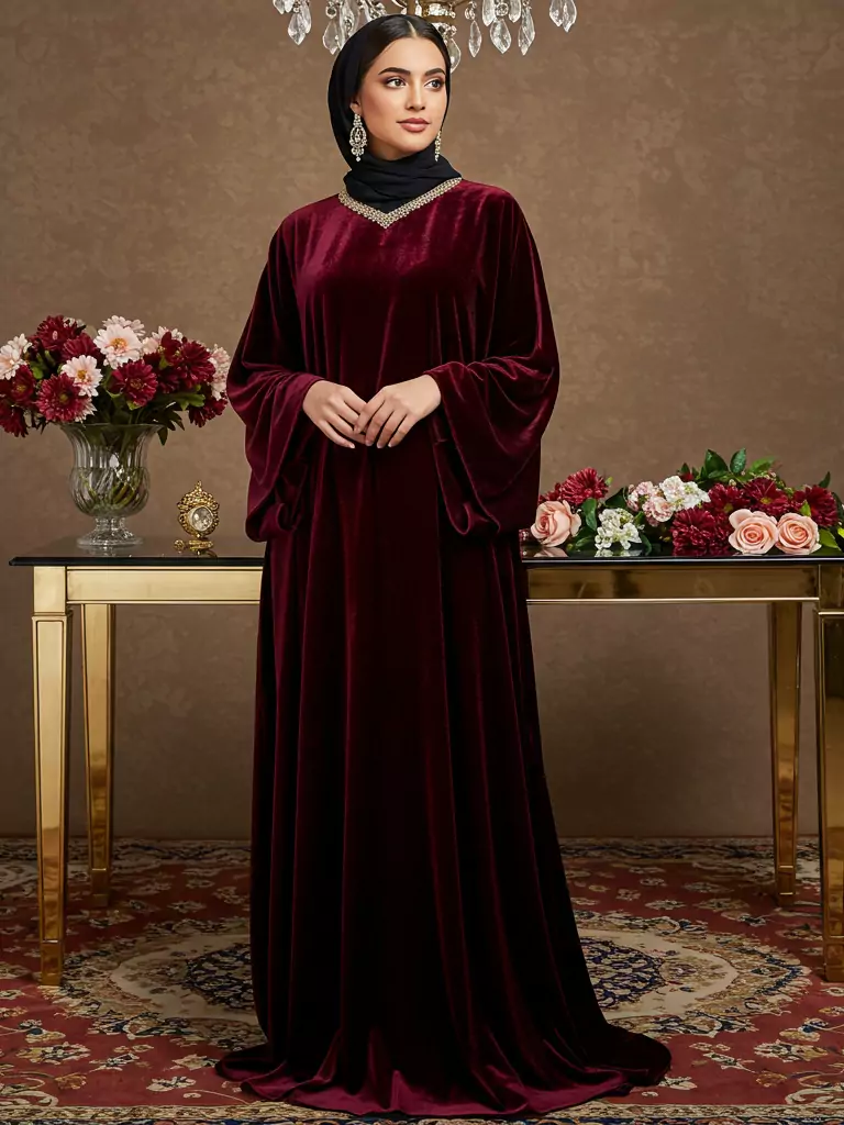 Velvet Kaftan Gown