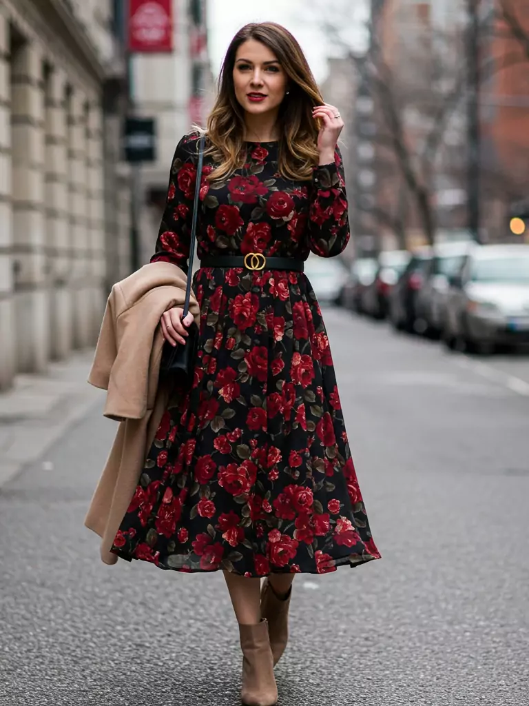 Winter Floral Dress