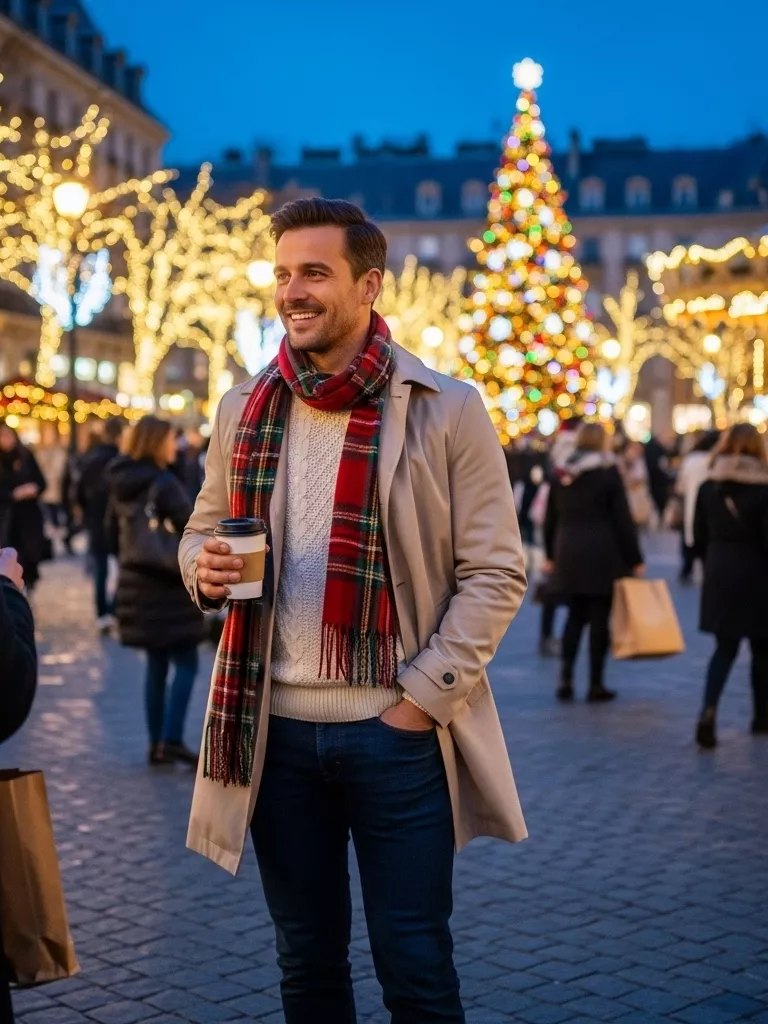 Beige Trench Over Knits