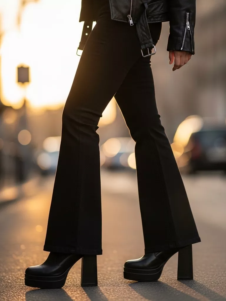 Black Stretch Flares