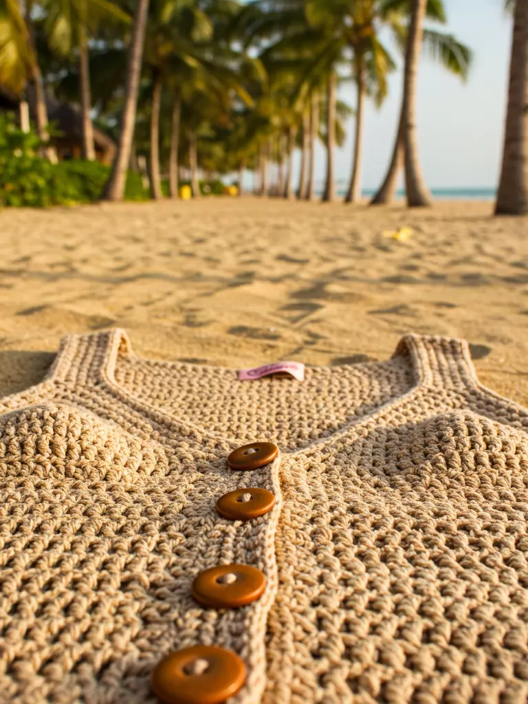 Button-Front Crochet Tank