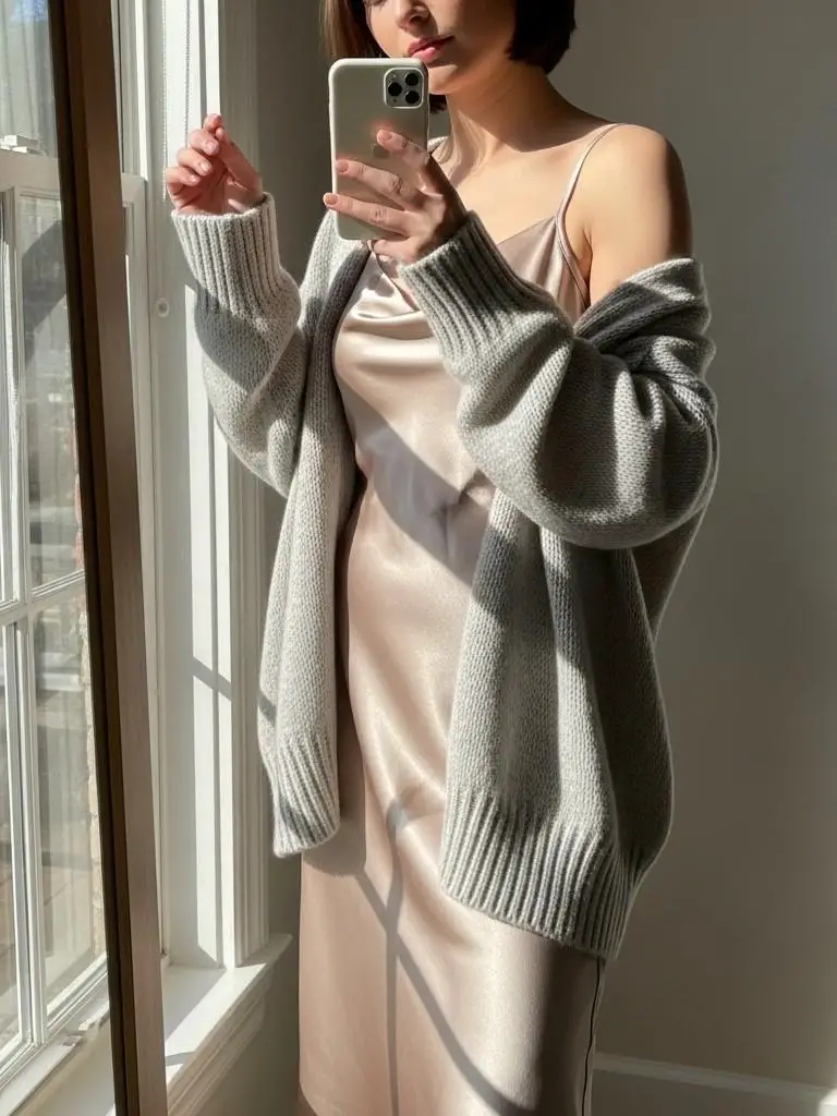 Cardigan and Slip Dress Duo