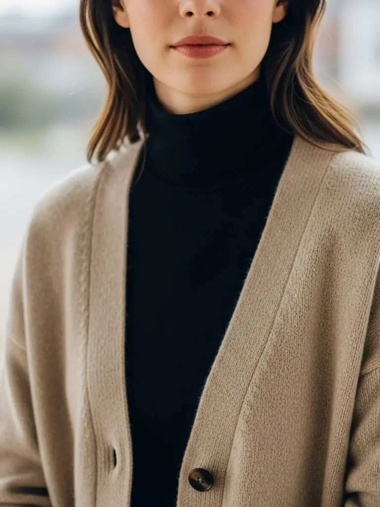 Cardigan with a Turtleneck