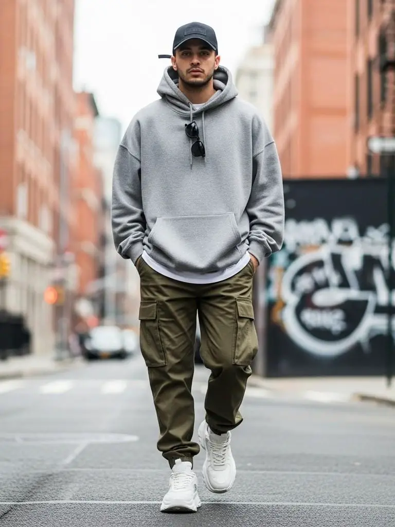 Cargo Pants or Joggers + Oversized Hoodie