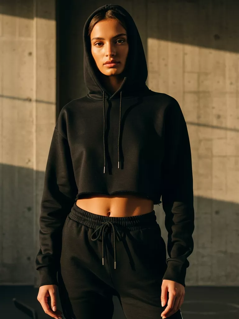 Classic Black Crop Hoodie