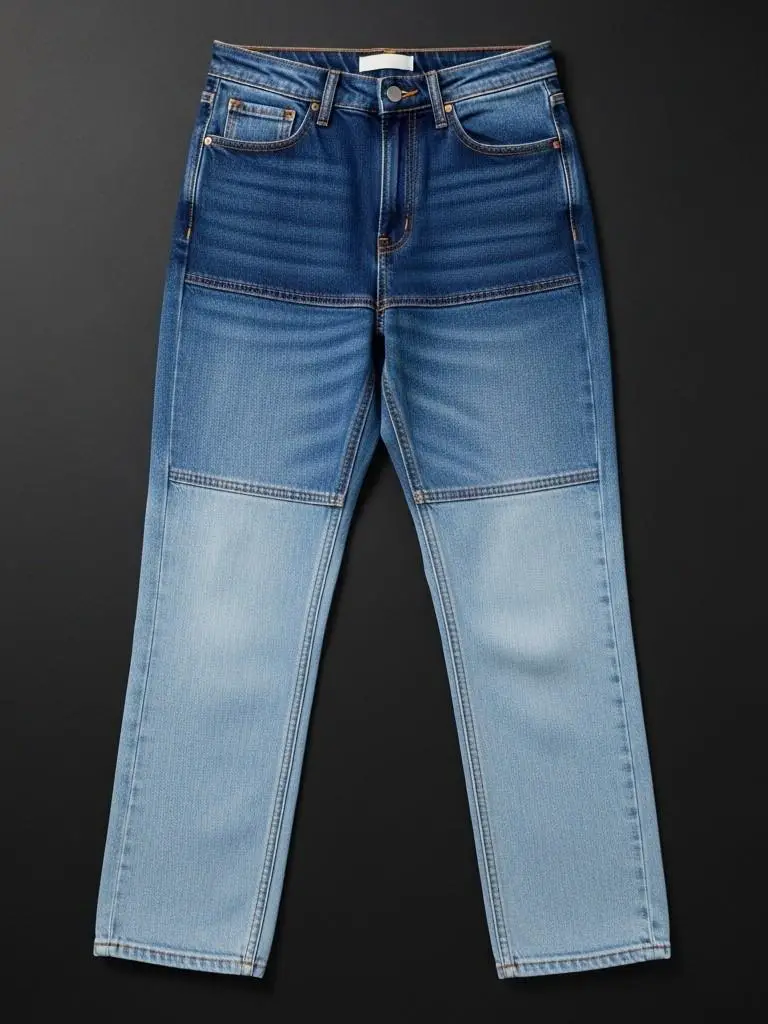 Color-Block Denim Pants