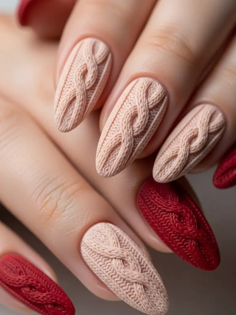 Cozy Sweater Texture Nails