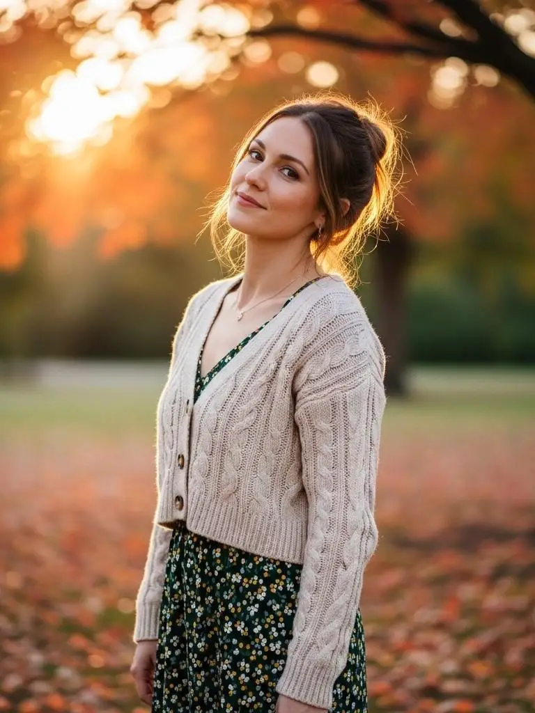 Cropped Cardigan Over a Maxi Dress