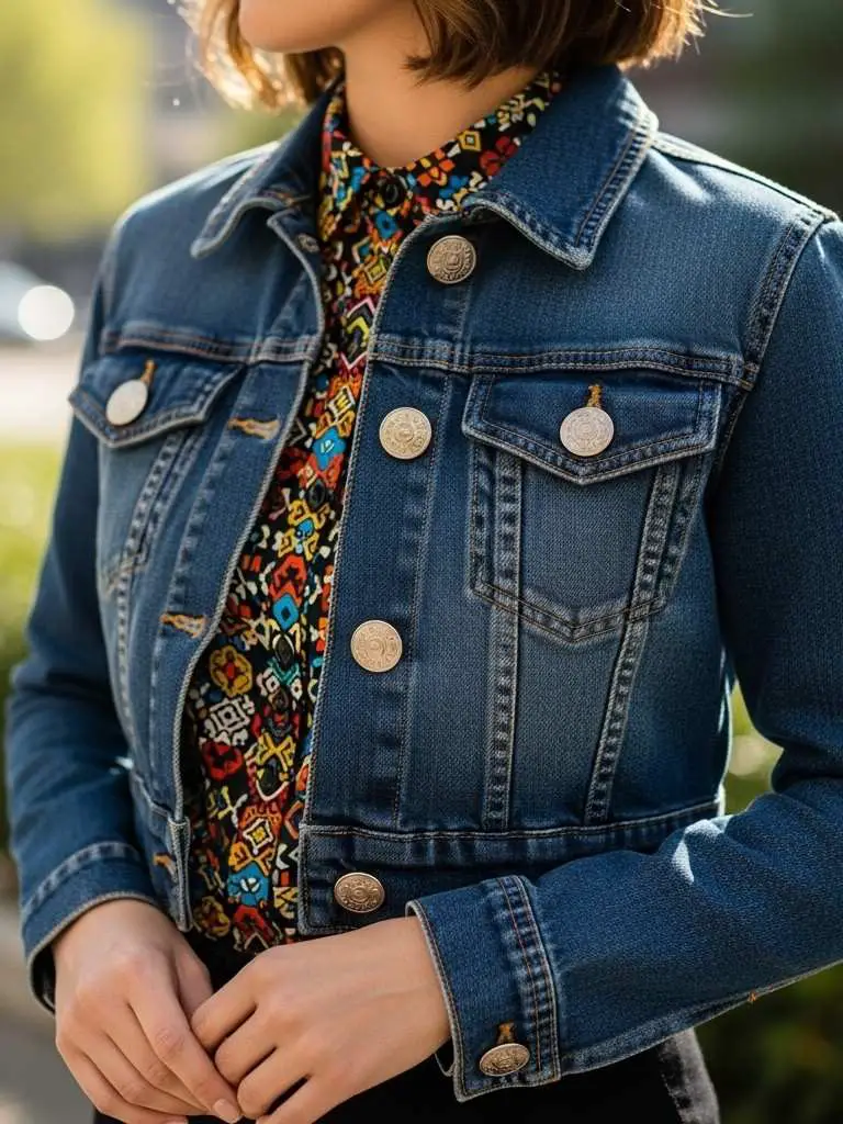 Cropped Denim with Button Detailing