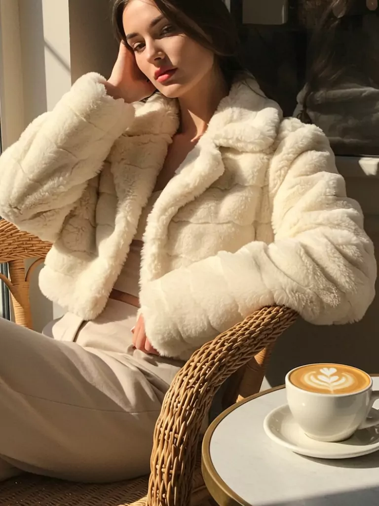 Cropped Faux Fur Jacket