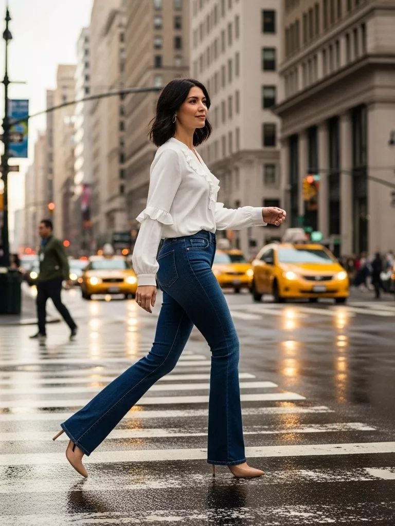 Dark Wash Slim Flares