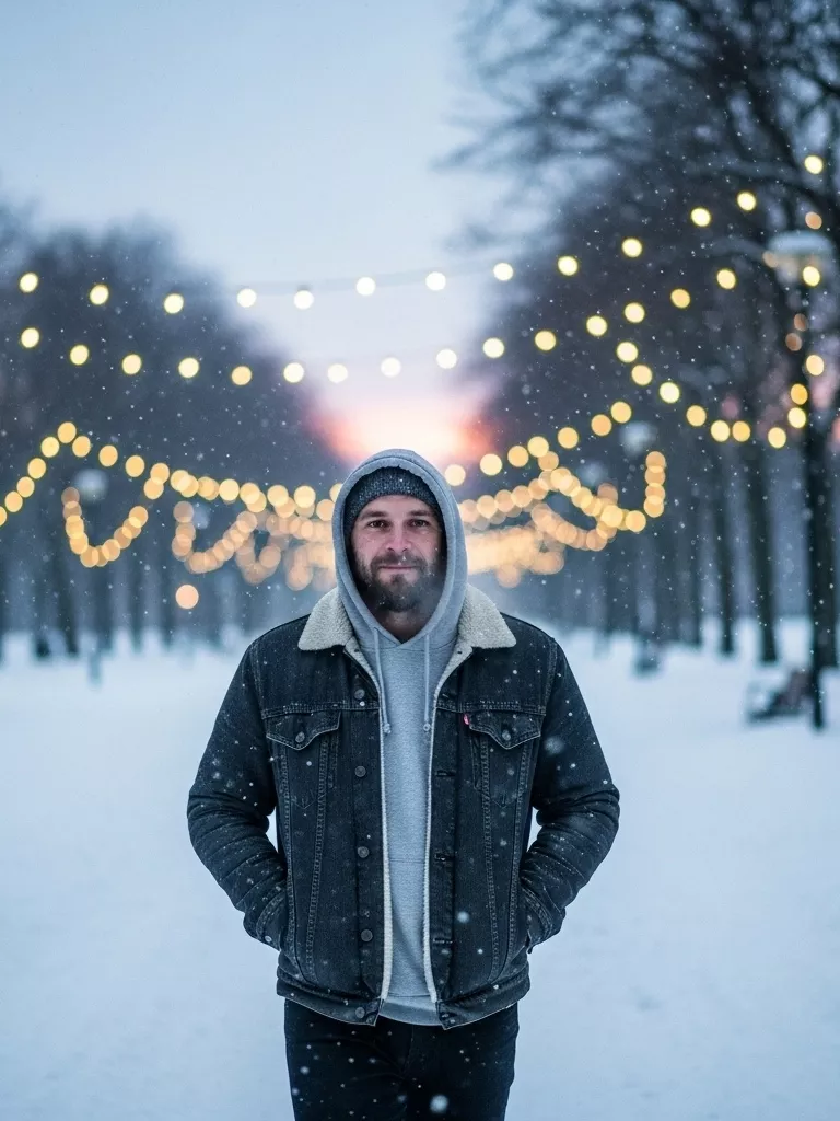 Denim Jacket and Hoodie Layer