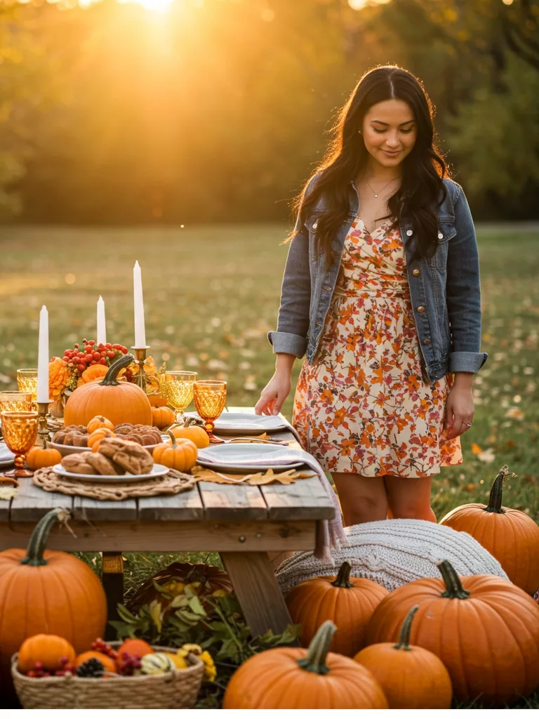 Denim Jacket over Floral Dress