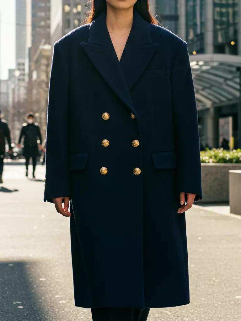 Double-Breasted Oversized Coat