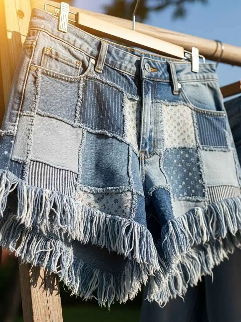 Fringed Patch Shorts