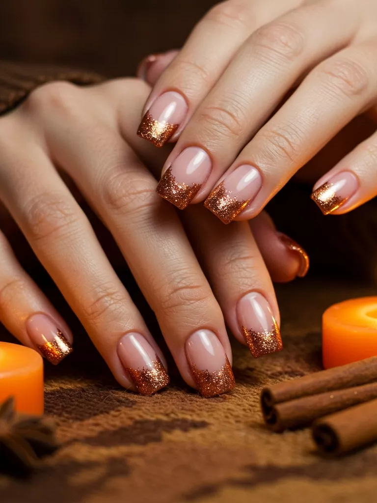 Glittery Copper Tips