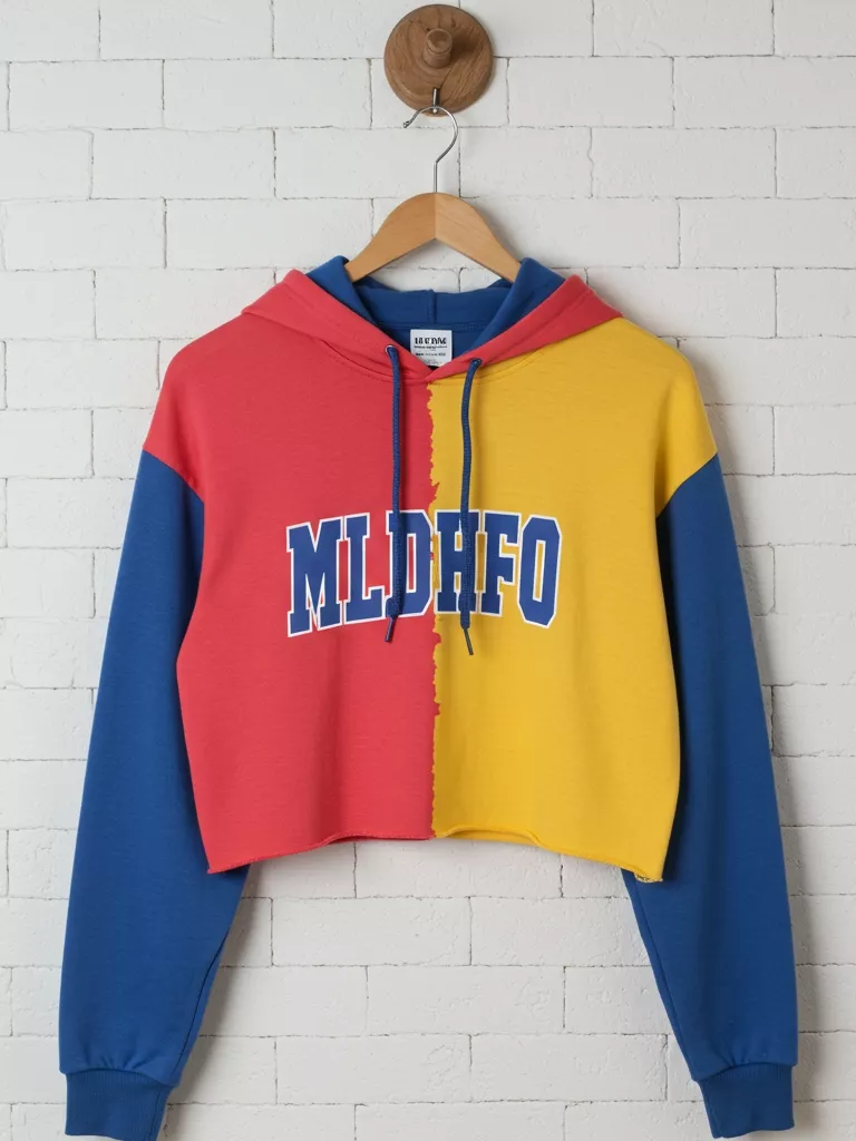 Graphic Print Crop Hoodie