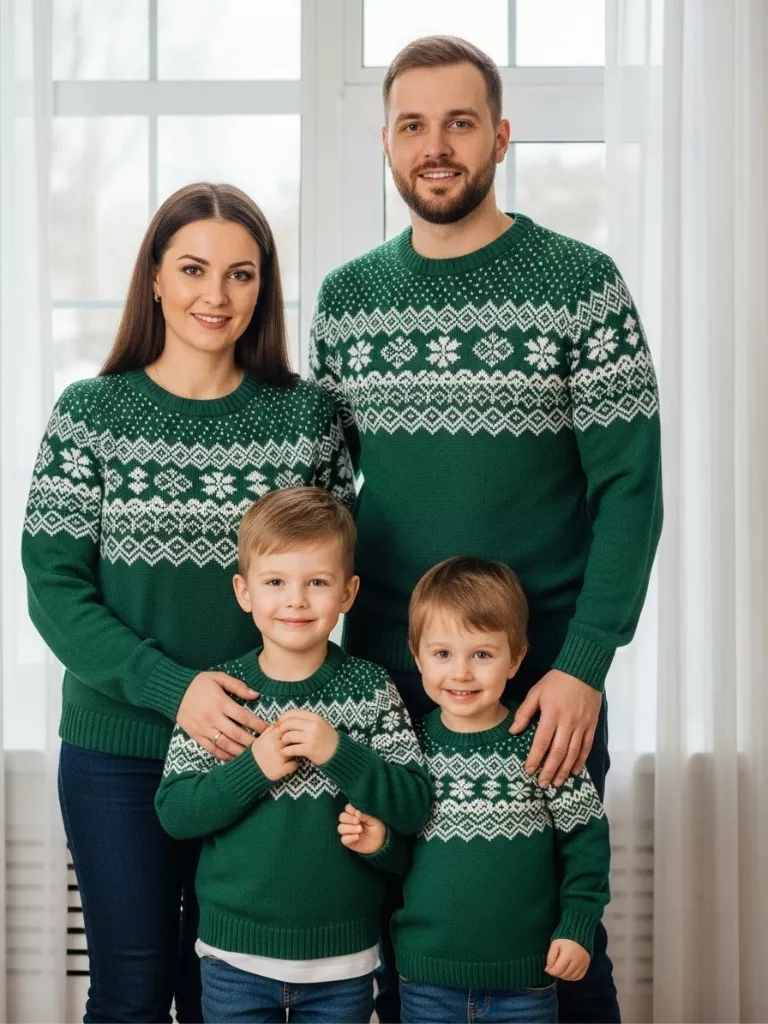 Green and White Sweater Vibes