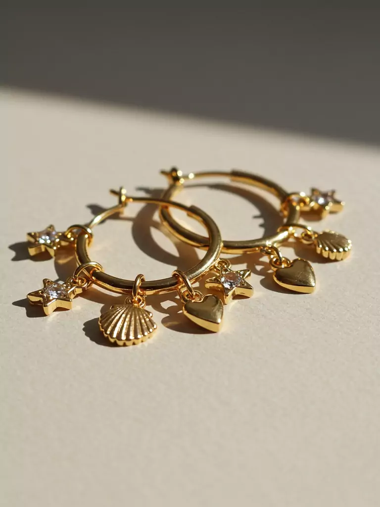 Hoop Earrings with Charms