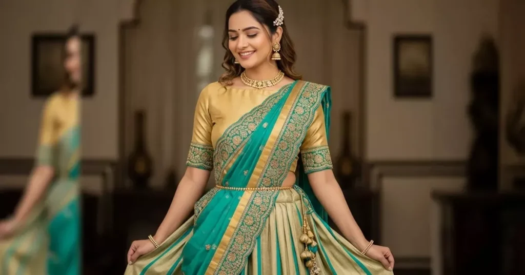 How to Wear a Saree Like a Lehenga