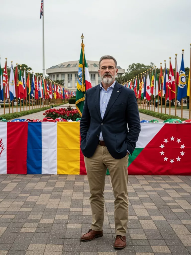 Khaki Trousers & Blue Blazer
