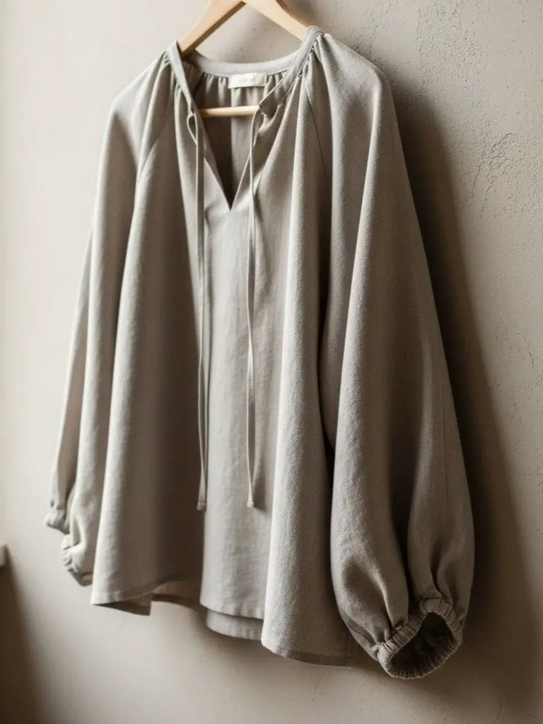 Linen Peasant Top