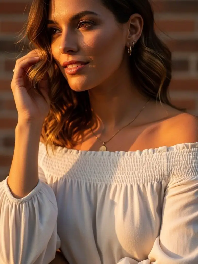 Off-Shoulder Peasant Top