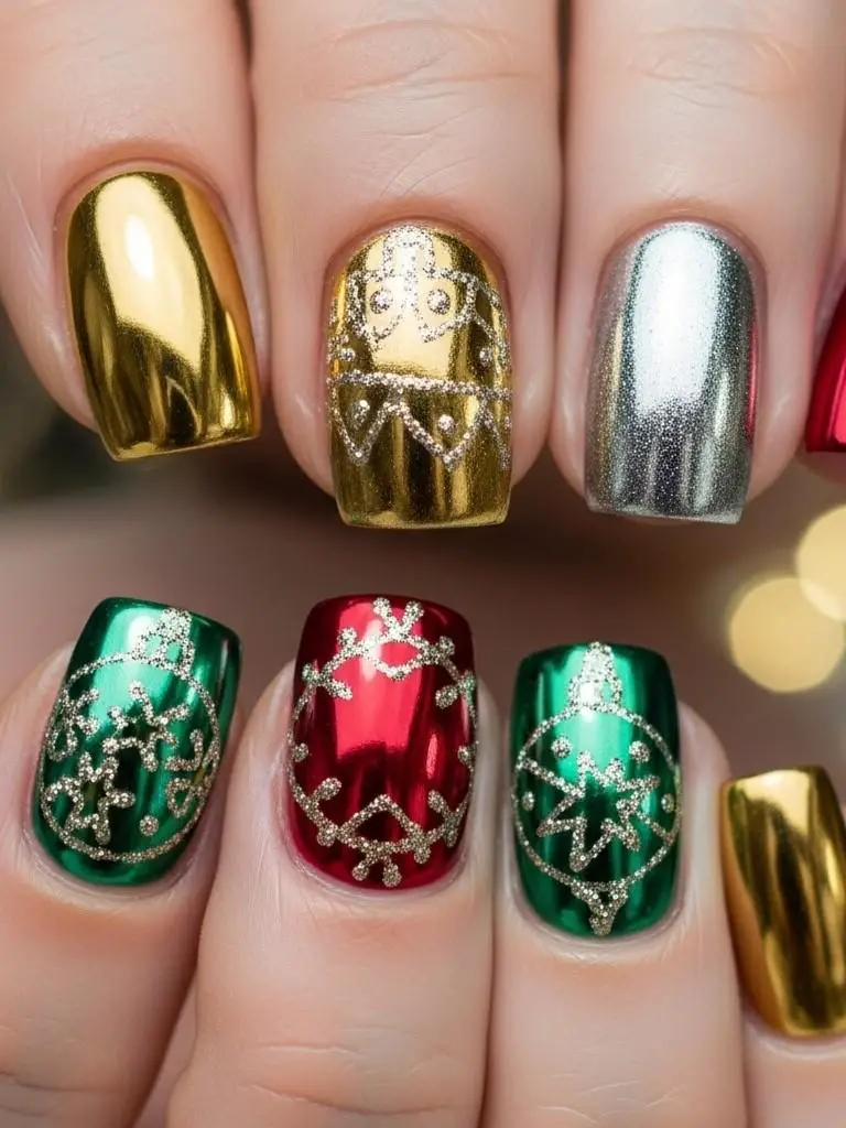 Ornament-Inspired Nails
