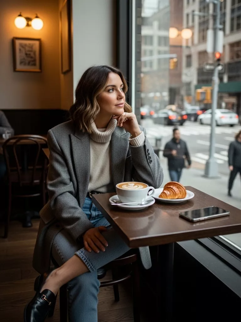 Oversized Blazer + Turtleneck Combo