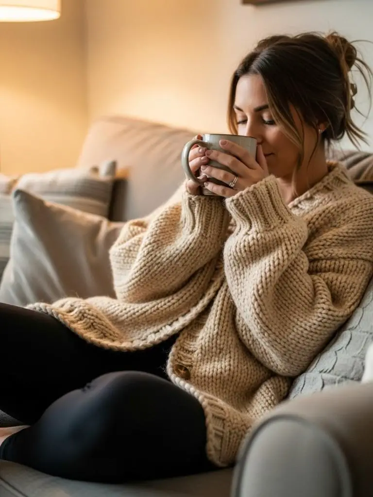 Oversized Cardigan with Leggings