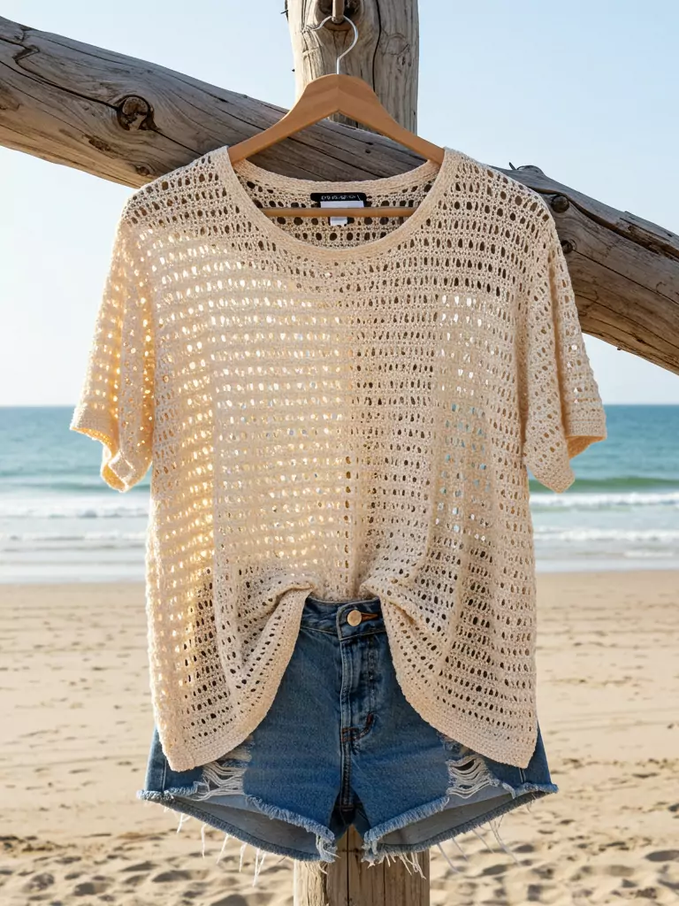 Oversized Crochet Tee