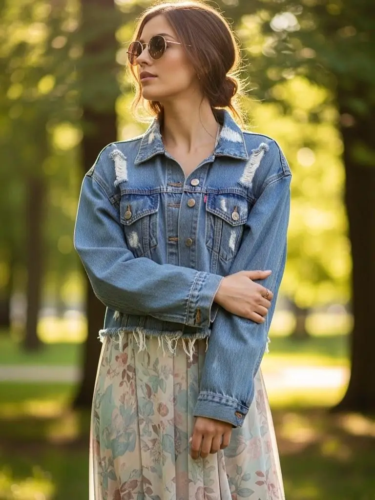 Oversized Cropped Denim