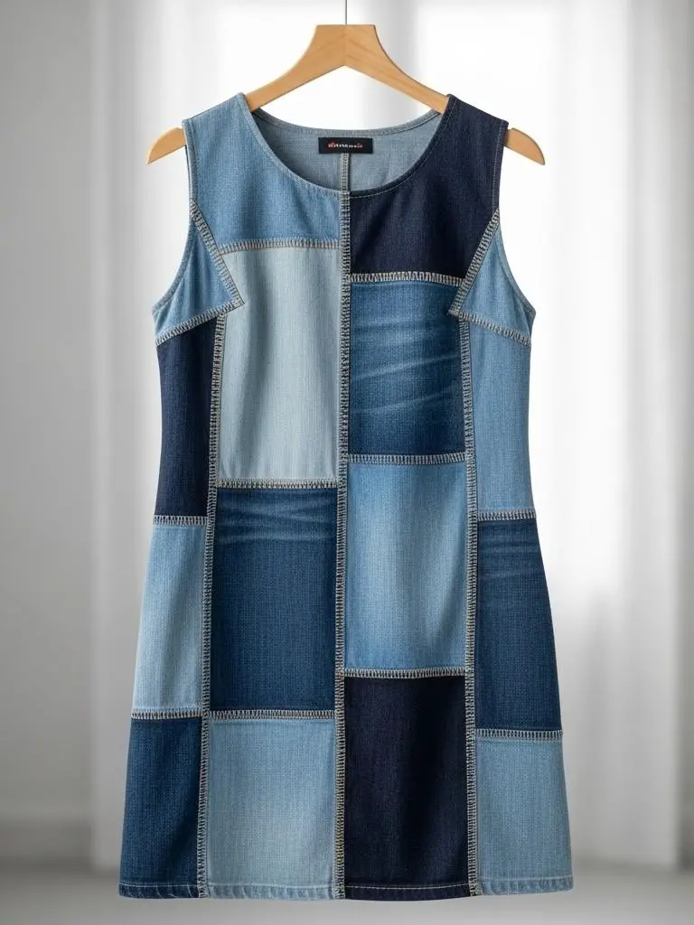 Patchwork Denim Dress