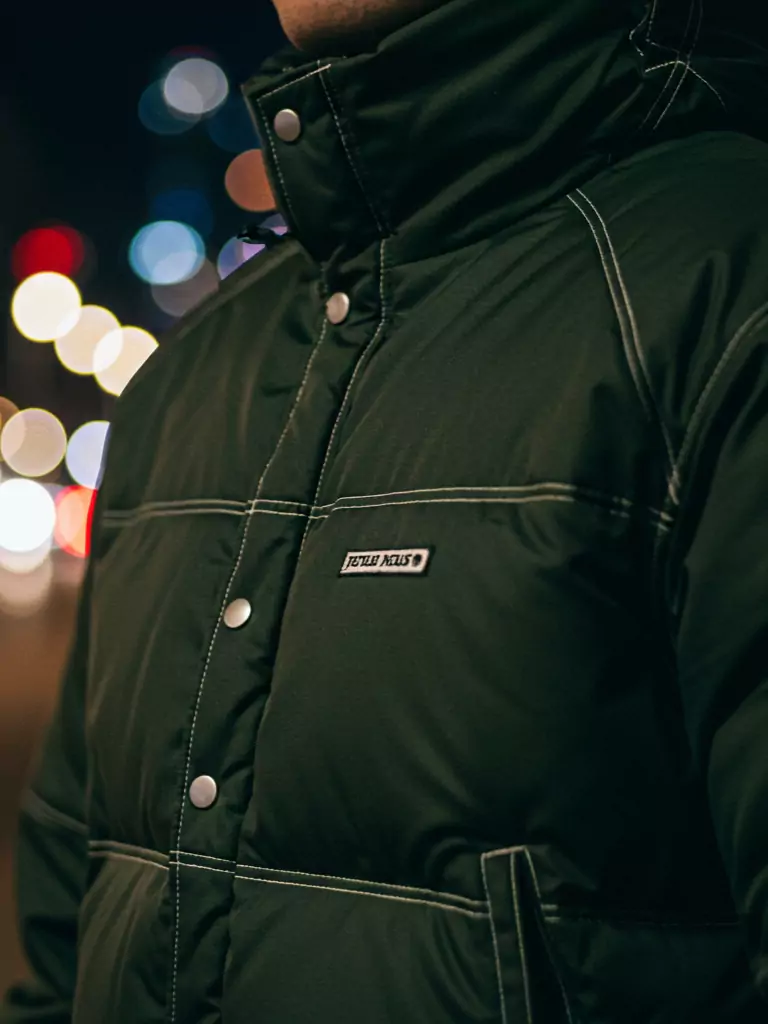 Puffer With Contrast Stitching