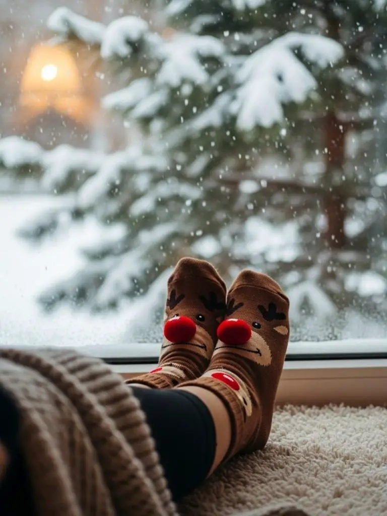 Reindeer Motif SocksReindeer Motif Socks