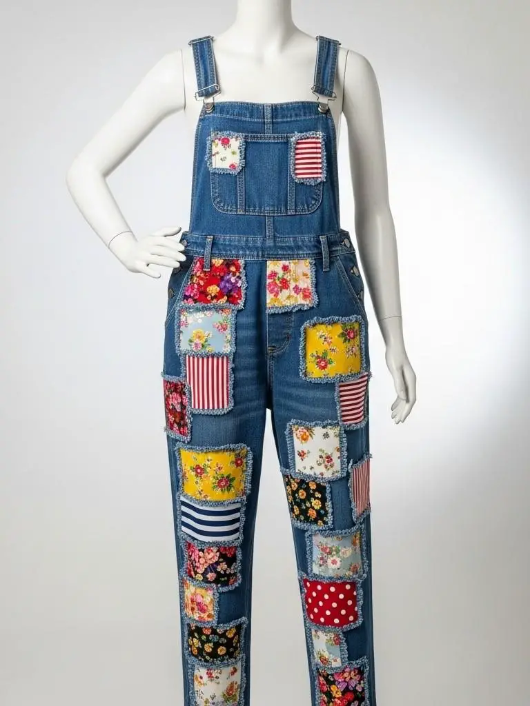 Retro Patch Overalls