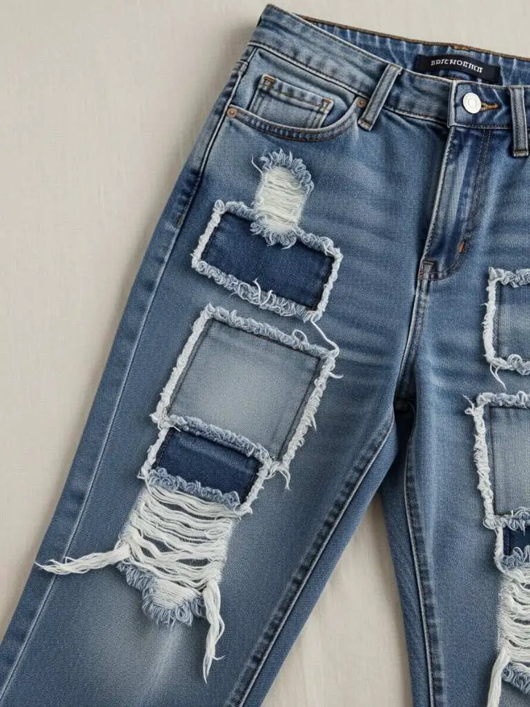 Reversed Patch Denim