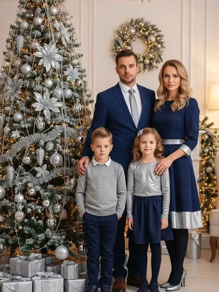 Silver and Blue Glam Look