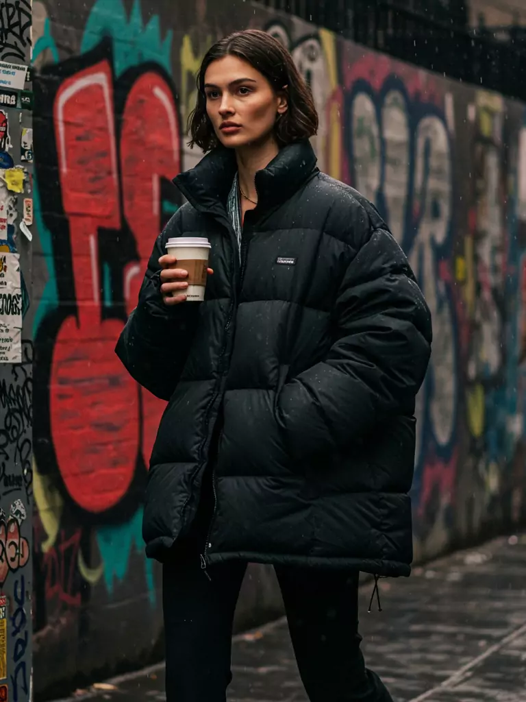 The Oversized Black Puffer