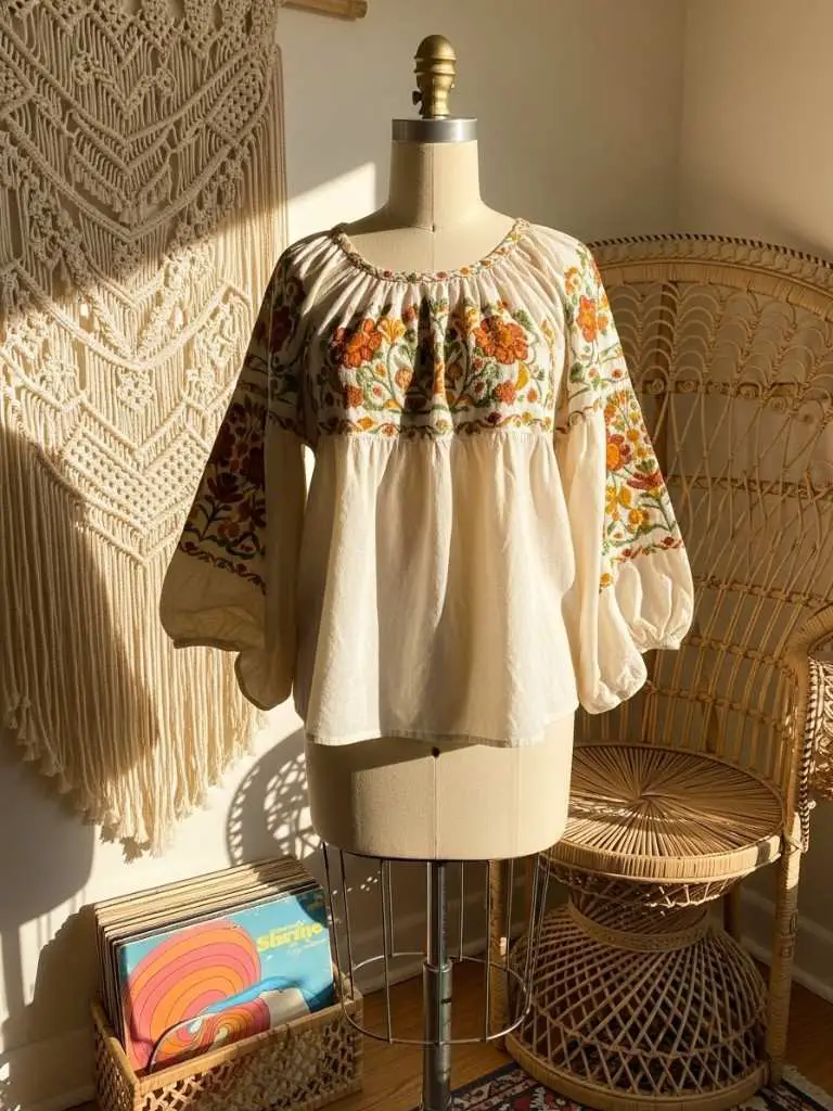 Vintage-Inspired Peasant Top