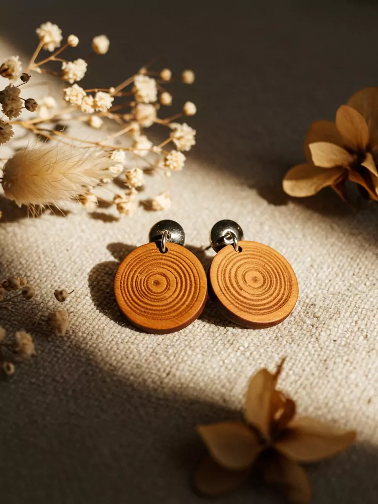 Wooden Statement Earrings