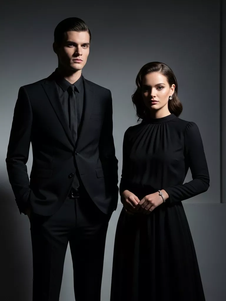 All-Black Chic Couple Look